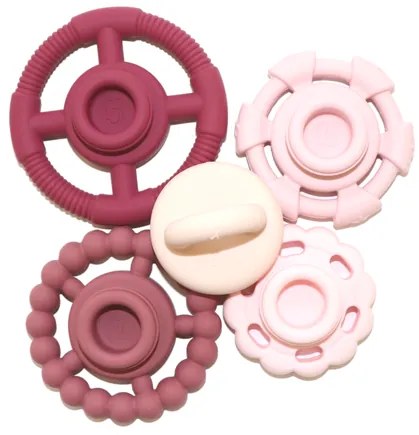 Skladacia pyramída s hryzadielkami, ružová