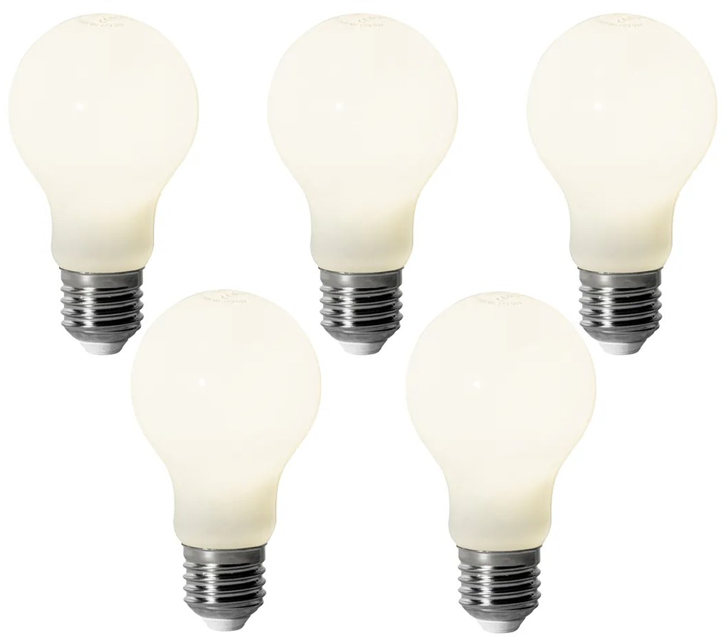 Sada 5 ks E27 dimbare LED lamp A60 opaal 7W 806 lm 4000K