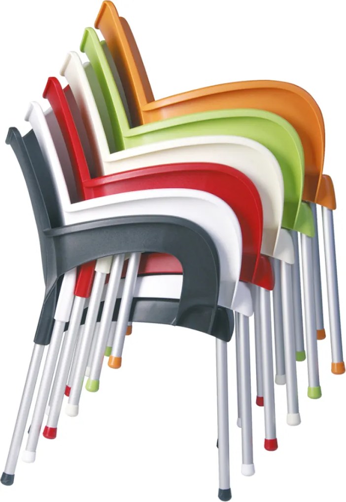 ROMEO záhradná stolička s podrúčkami black