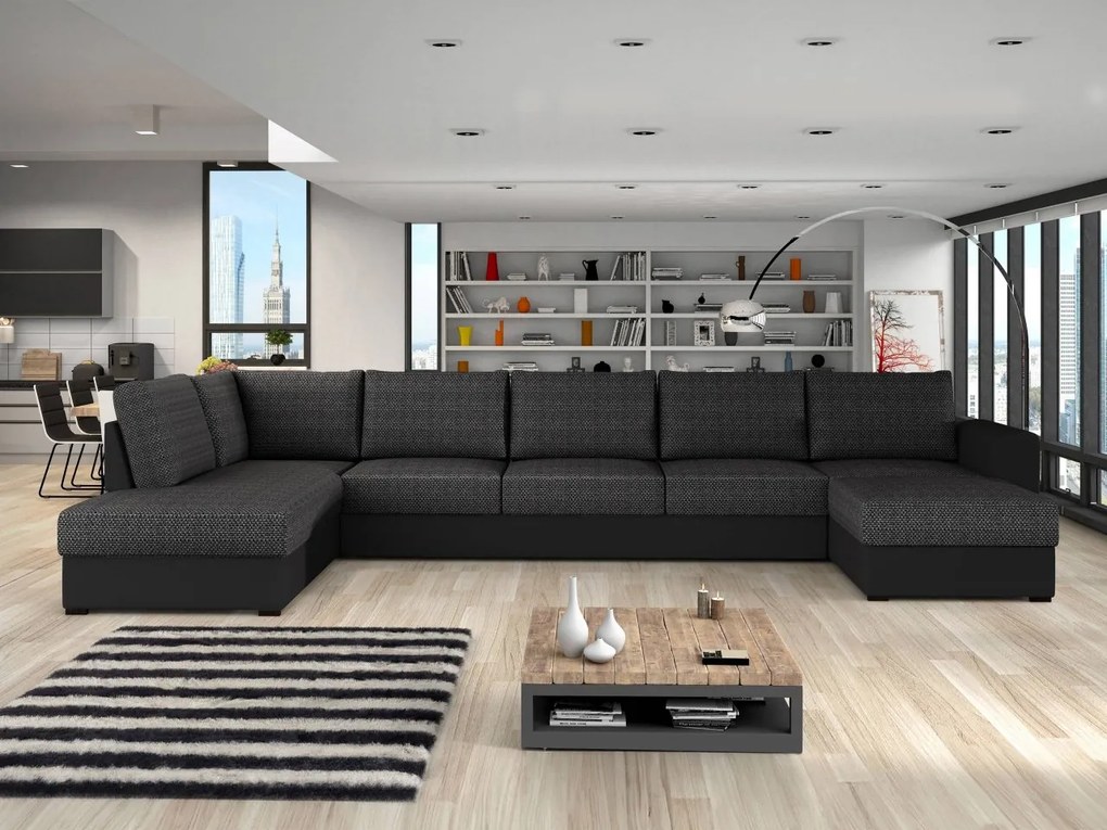 Sedacia súprava Szafran Large, Dostupné poťahy: ekokoža Soft 017 + Lux 06, Strana: Pravá - U