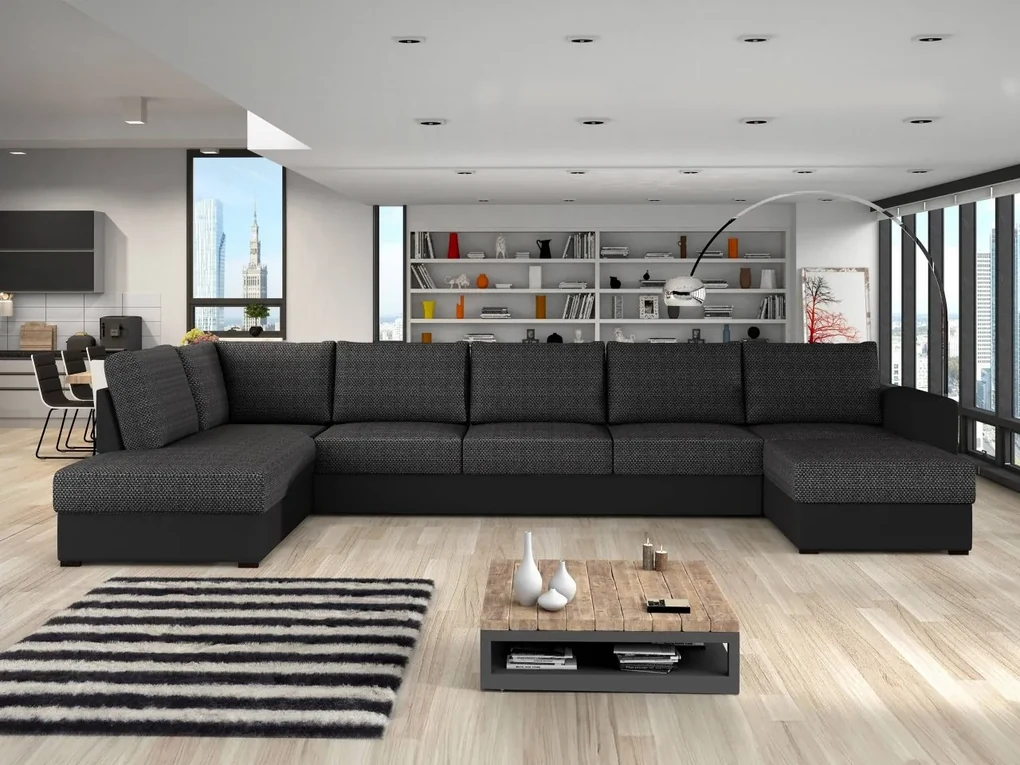 Sedacia súprava Szafran Large, Dostupné poťahy: ekokoža Soft 017 + Lux 06, Strana: Pravá - U