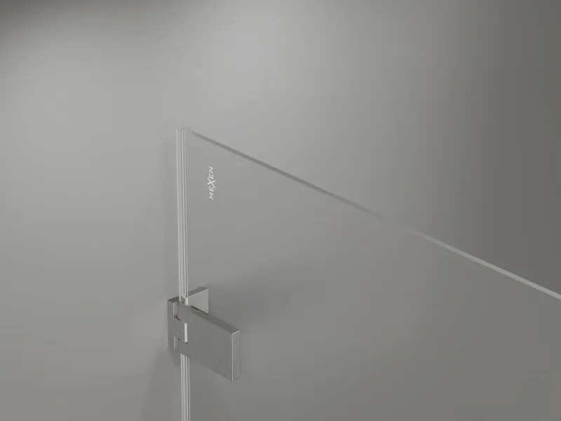 Mexen Lunar-F, 1-krídlový sprchový kút so skladacími dverami, ľavý, 80 x 70 cm, 8mm číre sklo, brúsená oceľ profil, 836-080-070-97-00-L