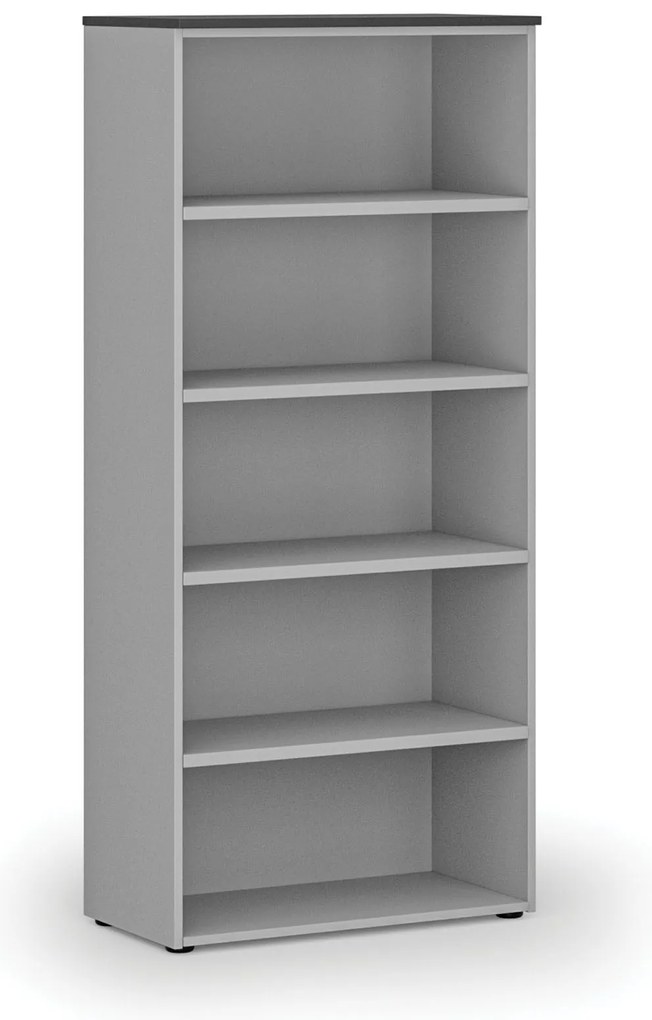 Kancelársky regál PRIMO GRAY, 800 x 420 x 1781 mm, sivá/grafit