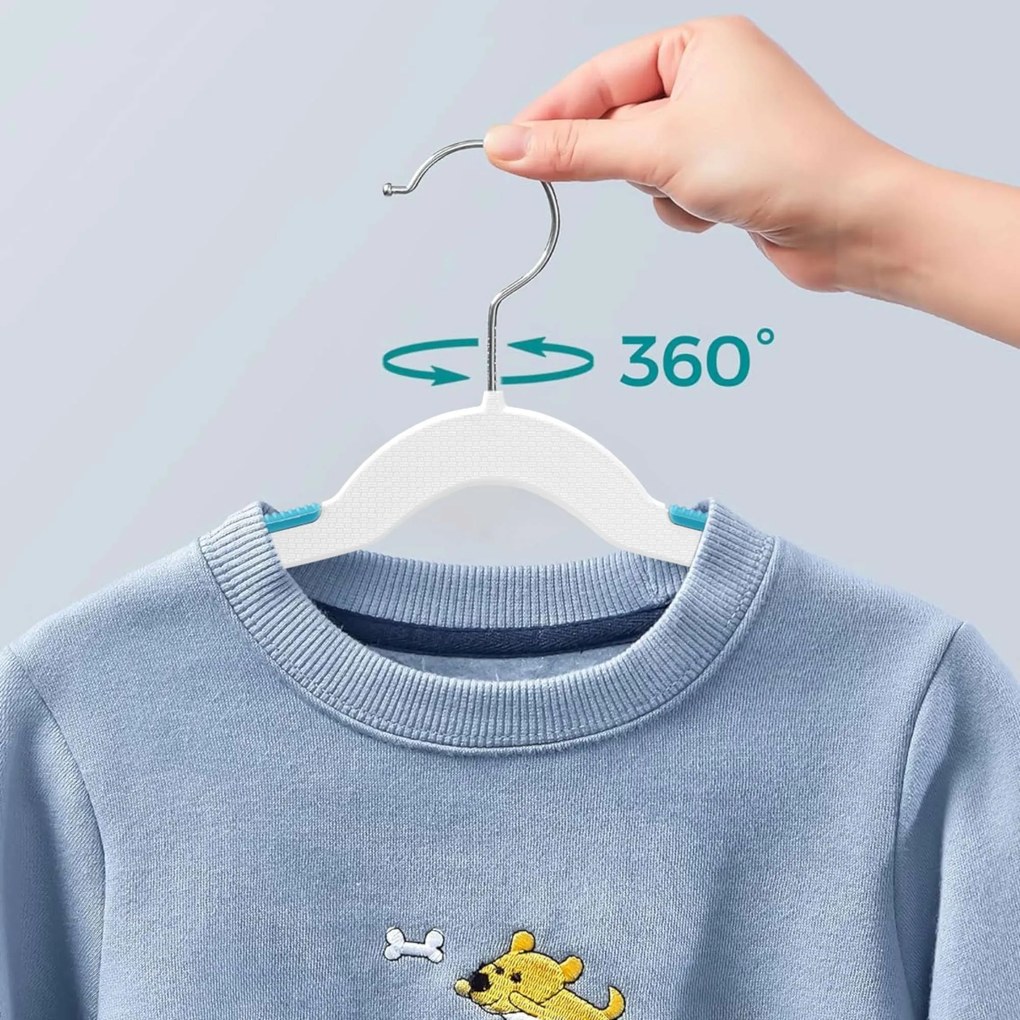 Sada 30 ks dětských ramínek KIDSI bílo-modrá