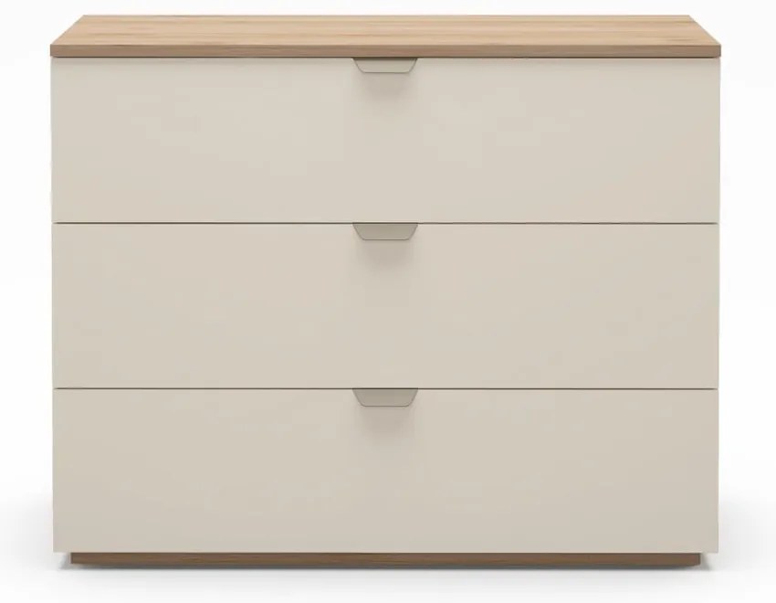 Komoda v dekore duba v krémovo-prírodnej farbe 100x80x40 cm Dennis – Marckeric