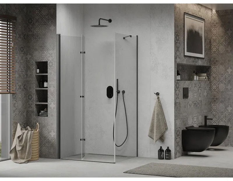 Mexen Lima sprchovací kút 80x70 cm, priehľadná, čierna, 856-080-070-70-00