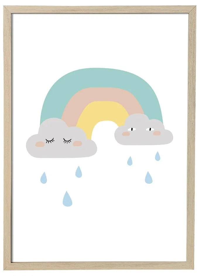 Nástenný plagát v prírodnom ráme Bloomingville Mini Saida Frame, 55 x 75 cm