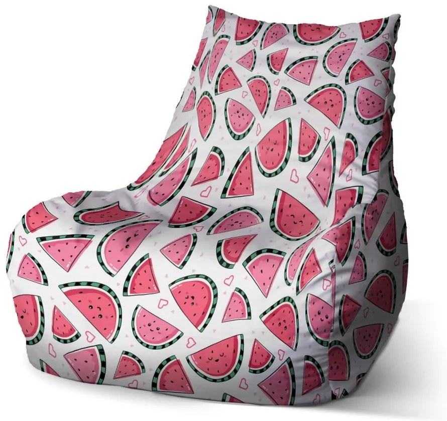 Sedací vak Bean vodný melón - detský, červená / biela