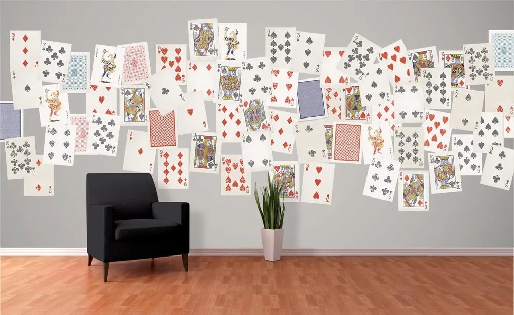 1Wall Kreatívna koláž na stenu 64 dielov 37,5 x 27,5cm Hracie karty