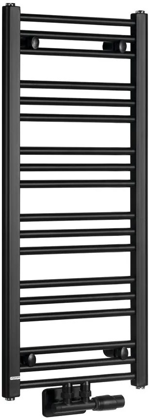 Bruckner Bruckner, ALBRECHT vykurovacie teleso 400x930 mm, stredové pripojenie, čierna matná, 600.111.6