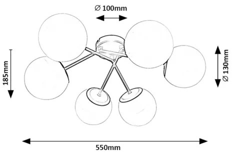 Rabalux 71294 - Prisadený luster MEDUZA 6xE14/20W/230V