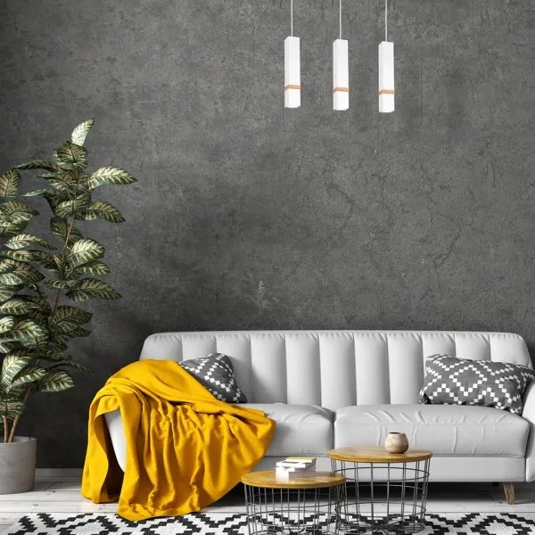 Luster na lanku VIDAR 3xGU10/25W/230V biela