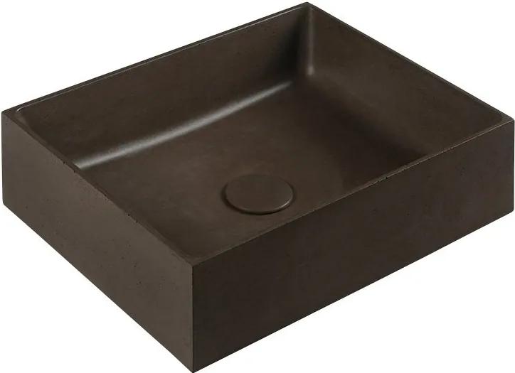 SAPHO - FORMIGO betónové umývadlo, 47,5x13x36,5 cm, tmavo hnedá (FG014)
