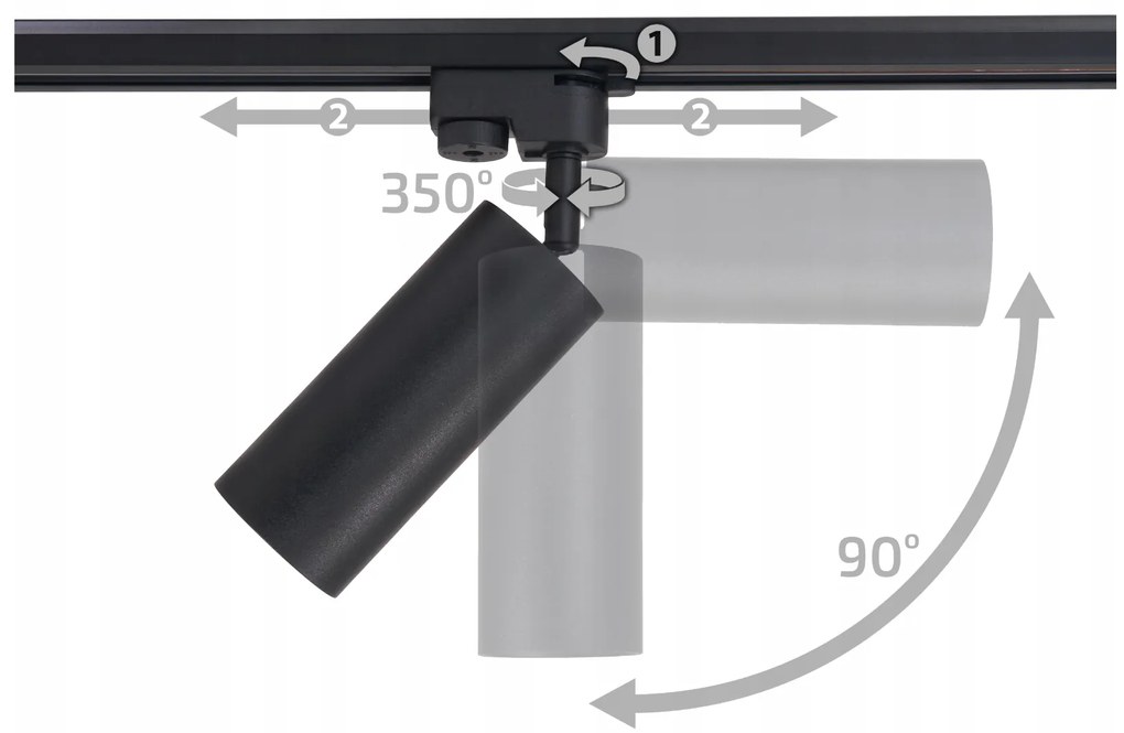 BERGE Reflektor GU10 1C čierny VISION MAX