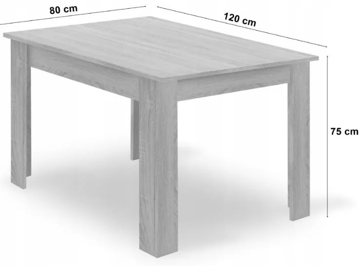 Jedálenský set 1+4, čierny stôl v dekore dub zlatý MADO 120x80cm a čierna zamatová jedálenská stolička IMOLA