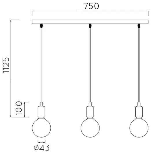 Lucide 08408/03/30 - Luster na lanku FIX MULTIPLE 3xE27/60W/230V
