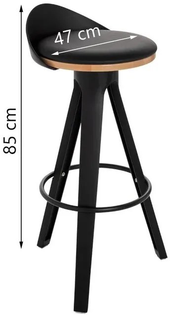 Dizajnová barová stolička JENIFER ∅47x85 cm avangard, čierny polypropylén