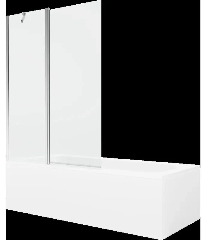 Mexen Vega obdĺžniková vaňa 150 x 70 cm s obkladom a 1-krídlovou sprchovou zástenou 120 cm, Transparentné, Chrómová - 550115070X