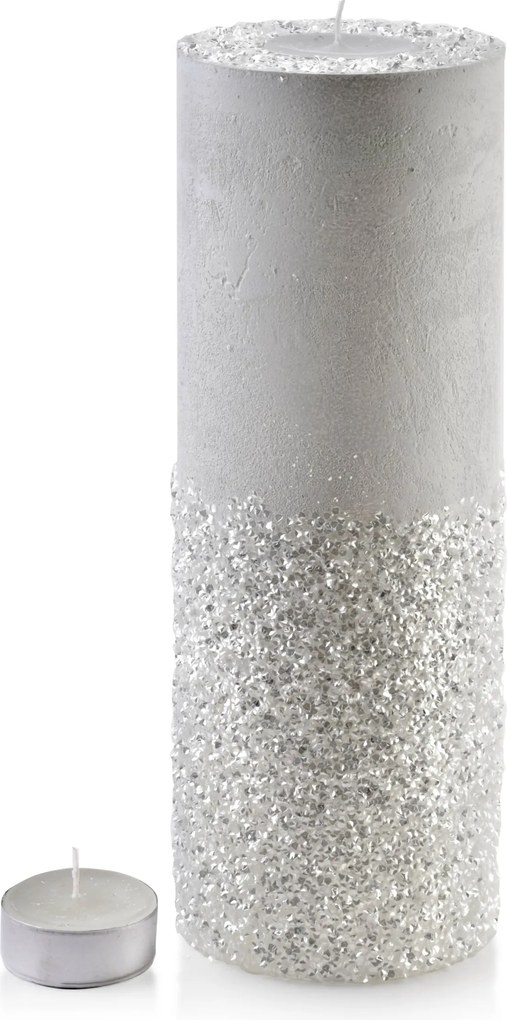 Veľký moderný svietnik Diamant 36 cm biely