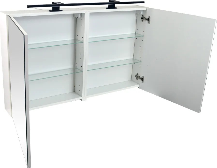 Comodo Zrkadlová skrinka Montana 100 ZS LED-B s osvetlením Any LED 80 B, čierna