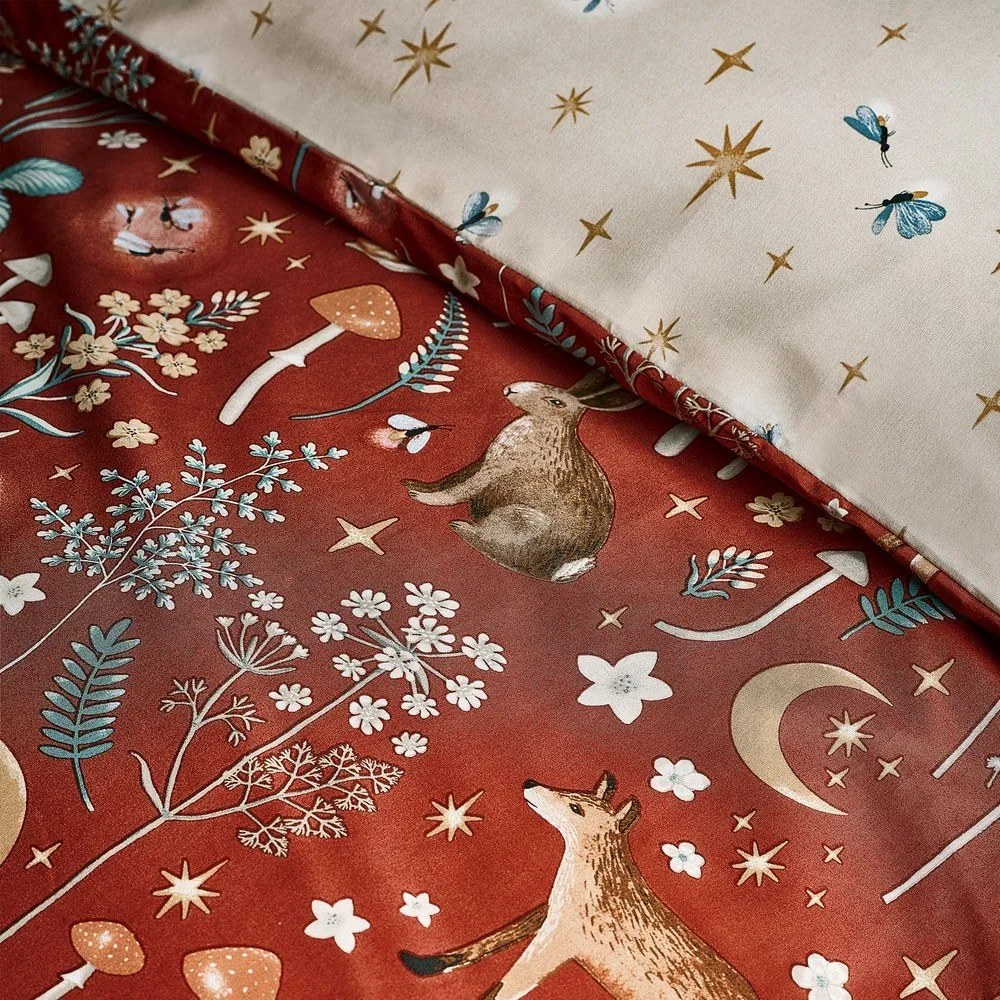 Obliečky na jednolôžko v tehlovej farbe 135x200 cm Enchanted Twilight Animals – Catherine Lansfield