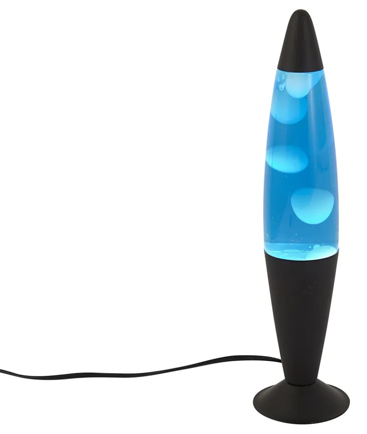 Lávová lampa modrá s bielym voskom vrátane LED - Molten Lava