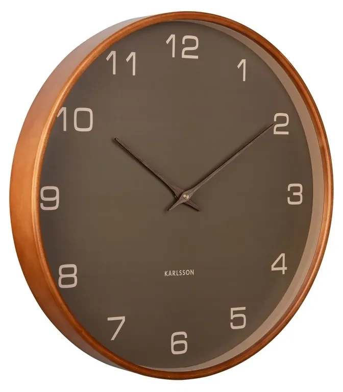 Dizajnové nástenné hodiny Karlsson 5993MG hnedé,priemer 40 cm