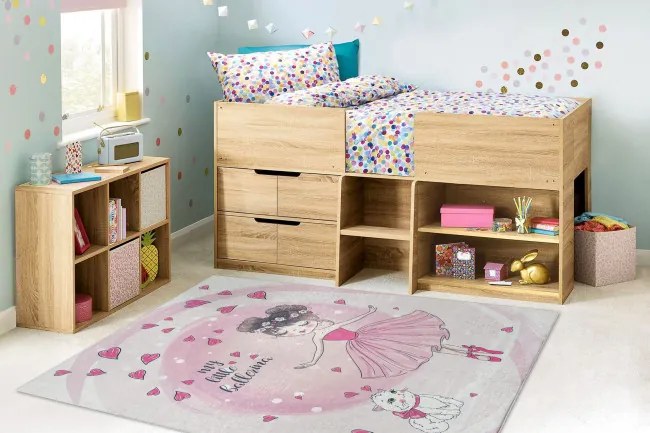 Detský koberec protišmykový BAMBINO 2161 Ballerina, ružový