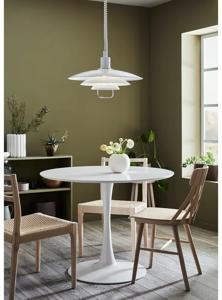 Biele závesné svietidlo Markslöjd Kikrenes, ø 48 cm