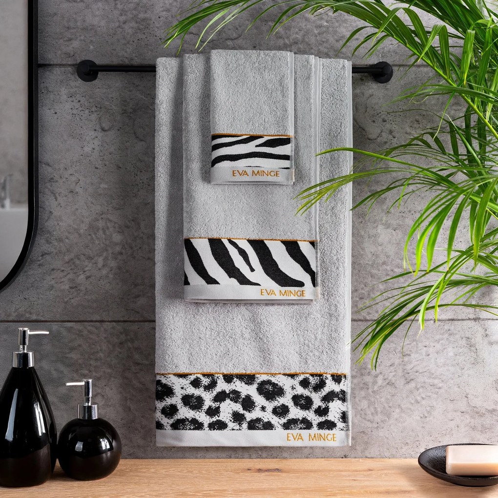 BAVLNENÝ UTERÁK EVA MINGE22 SADA 6 KS 50X90 CM STRIEBORNÁ