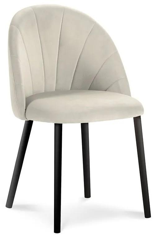 Béžová Zamatová stolička Livia dĺžka 52 × šírka 46 × výška 80 cm MILO CASA