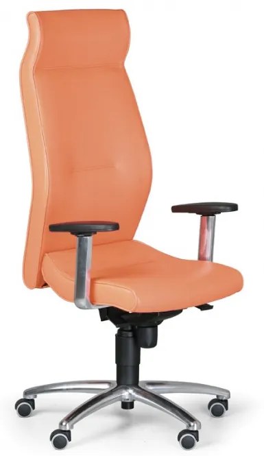 Kožené kancelárske kreslo MEGA, pravá koža, oranžové