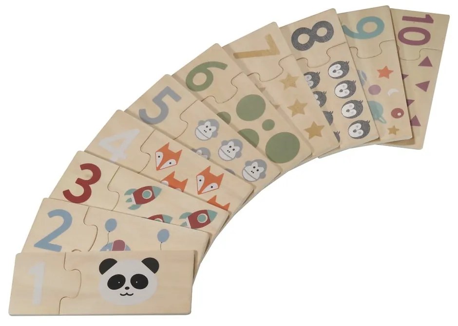 Drevené detské puzzle (počet dielikov 20) Numbers – Kindsgut