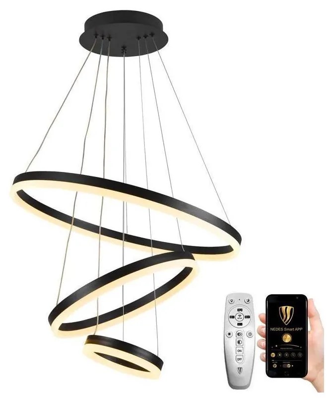 NEDES LED Stmievateľný luster na lanku LED/85W/230V 3000-6500K + diaľkové ovládanie ND3450