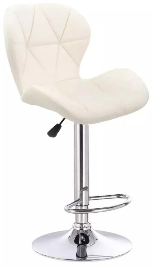 LuxuryForm DESIGN Barová stolička LIVIO VELUR na striebornom tanieri - krémová