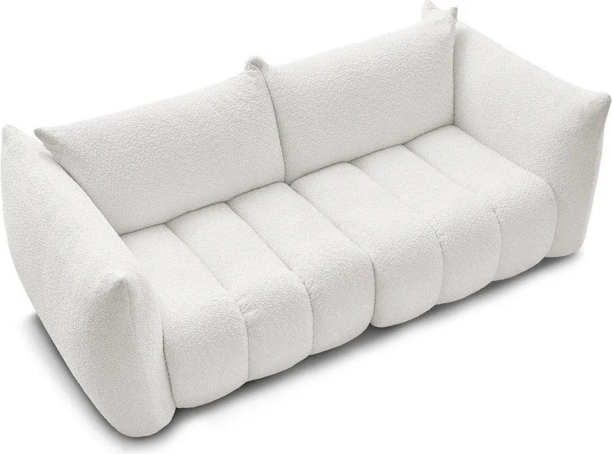 Biela pohovka z textílie buklé 234 cm Azra – Bobochic Paris