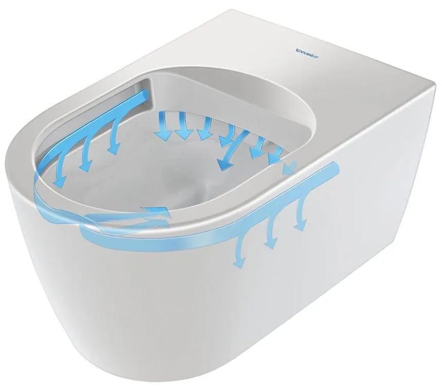 DURAVIT ME by Starck závesné WC Rimless pre SensoWash, s hlbokým splachovaním 370 x 570 mm, biela, s povrchom HygieneGlaze, 2529592000