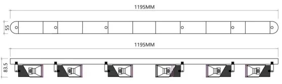 Bodové svietidlo NEO 6xGU10/8W/230V čierna/zlatá