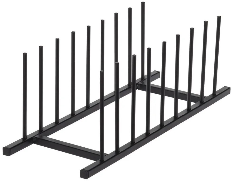 VILDE Držiak, stojan na pokrievky, taniere, plastové viečka - 8 pozícií, čierny kovový