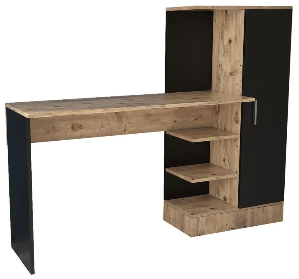 Písací stôl Tele 152,3 cm hnedý/čierny