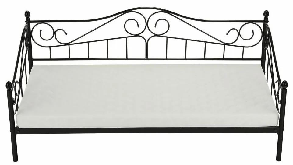 Tempo Kondela Kovová posteľ, čierna, 90x200, DAINA