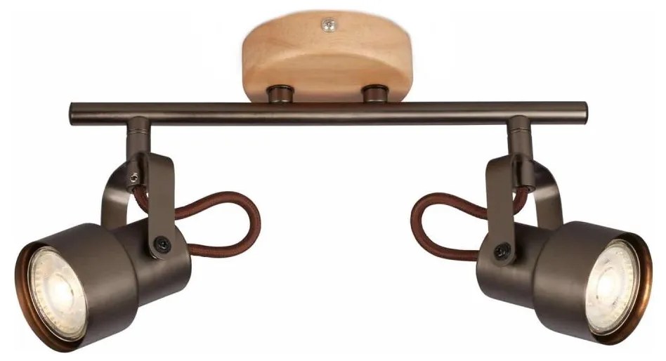 Brilo - LED bodové svietidlo TAHUN 2xGU10/5W/230V hnedé