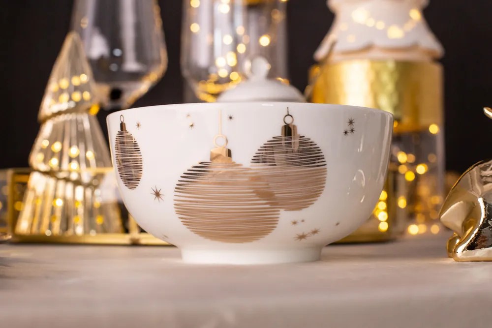 Altom Vianočná porcelánová misa, 13,5 cm Golden Christmas