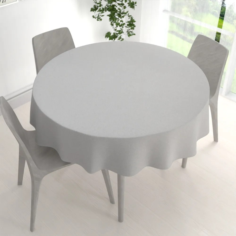 Biante Veľký dekoračný okrúhly obrus BKR-501 Svetlo sivý Ø 220 cm