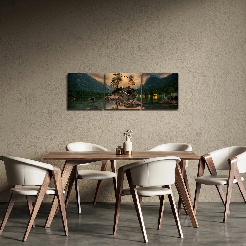 Krásny obraz krajiny (s hodinami) (90x30 cm)