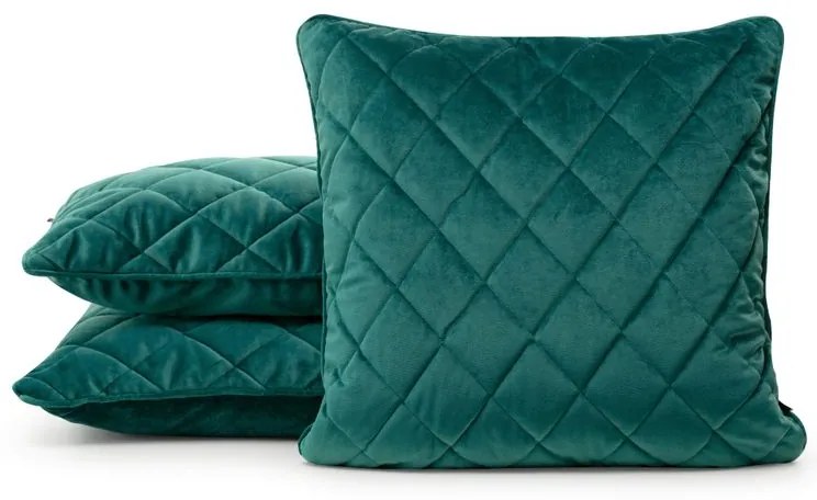 Dekorstudio Dekoračná obliečka na vankúš VELVET27 v tmavotyrkysovej farbe