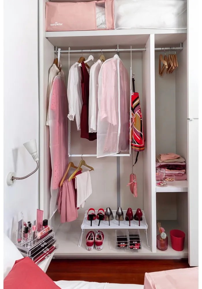 Vákuový plastový úložný box na oblečenie 65x45x27 cm Pink Edition – Compactor