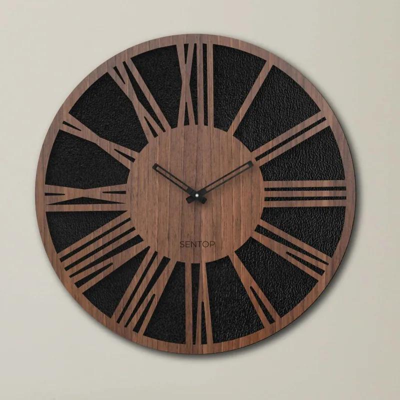 Nástenné drevené hodiny rímske číslice - Sentop | HDFK029 | orech wenge