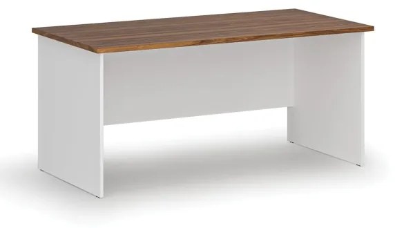 Kancelársky písací stôl rovný PRIMO WHITE, 1600 x 800 mm, biela/orech