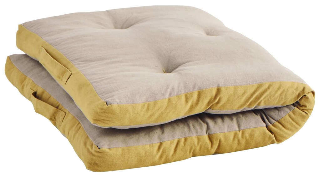 MADAM STOLTZ Prešívaný matrac Taupe/Mustard 60 × 100 cm
